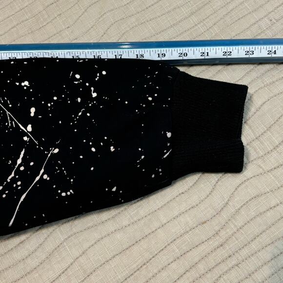 Jiaqisi Faux Fur Black White Paint Spatter Women’s Winter Coat - Picture 10 of 11